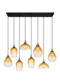 Globo , Klar, Schwarz, Messingfarben , Metall, Glas , 41x130x125 cm , Beleuchtung, Innenleuchten, H&auml;ngeleuchten