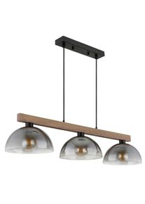 Globo , Grau, Klar, Schwarz, Dunkelbraun , Holz, Metall, Glas, Textil , 30x120x114 cm , CE , beliebig k&uuml;rzbar , Beleuchtung, Innenleuchten, H&auml;ngeleuchten