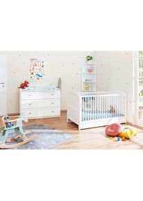 Pinolino , Wei&szlig; , Holzwerkstoff , 3 Schublade(n) Schubladen , zum Juniorbett umbaubar, h&ouml;henverstellbar, Sprossen mit Normabstand, Aufbauanleitung im Karton, Lattenrost inklusive, Schlupfsprossen , Kinder- & Jugendzimmer, Komplette Jugendzimmer