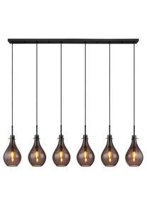 Globo , Schwarz , Metall, Glas , 18x120x140 cm , Beleuchtung, Innenleuchten, H&auml;ngeleuchten