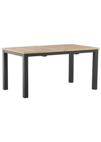 Gartentisch Panama ca. 210x90 cm Schwarz/Teakholz