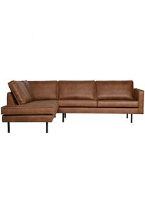 Livetastic , Cognac , Textil, Leder , Echtleder , Rindleder , Ottomane links, L-Form , 266x213 cm , Made in EU , Armteil rechts , Wohnzimmer, Sofas & Couches, Wohnlandschaften, Ecksofas