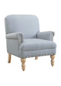 Mid.you , Blau , Holz, Metall, Textil , 76x89x73 cm , gepolsterte Armlehnen , Wohnzimmer, Sessel, Ohrensessel