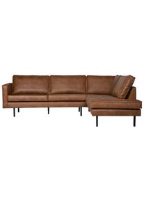 Livetastic , Cognac , Textil, Leder , Echtleder , Rindleder , Ottomane rechts, L-Form , 266x213 cm , Made in EU , Armteil links , Wohnzimmer, Sofas & Couches, Wohnlandschaften, Ecksofas