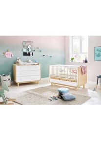 Pinolino , Wei&szlig;, Ahornfarben , Holzwerkstoff , 3 Schublade(n) Schubladen , zum Juniorbett umbaubar, h&ouml;henverstellbar, Sprossen mit Normabstand, Aufbauanleitung im Karton, Lattenrost inklusive, Schlupfsprossen , Kinder- & Jugendzimmer, Komplette Jugendzimmer