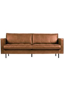 Livetastic , Cognac , Metall, Leder , Kombination Echtleder/Stoff , Rindleder , F&uuml;llung: Schaumstoff, Silikon,Silikon, Schaumstoffflocken , 230x83x88 cm , Made in EU , Wohnzimmer, Sofas & Couches, Sofas, 2er Sofas