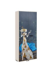 Mid.you , Mehrfarbig , Holzwerkstoff , 12 F&auml;cher , 74x181.5x34 cm , Garderobe, Schuhaufbewahrung, Schuhschr&auml;nke