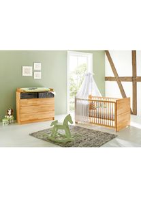 Pinolino , Buchefarben , Holz , Buche , massiv , 3 Schublade(n) Schubladen , zum Juniorbett umbaubar, h&ouml;henverstellbar, Sprossen mit Normabstand, Aufbauanleitung im Karton, Lattenrost inklusive, Schlupfsprossen , Kinder- & Jugendzimmer, Komplette Jugendzimmer