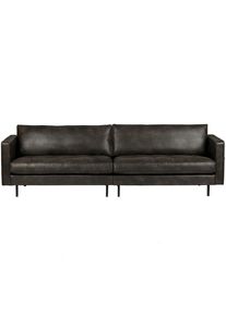 Livetastic , Schwarz , Metall, Leder , Kombination Echtleder/Stoff , Rindleder , F&uuml;llung: Silikon, Schaumstoffflocken,Silikon, Schaumstoffflocken , 275x83x88 cm , Made in EU , Wohnzimmer, Sofas & Couches, Sofas, 3er Sofas