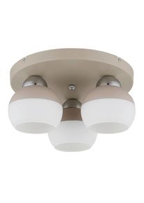 Globo , Opal, Wei&szlig;, Sandfarben , Metall, Glas , 15 cm , CE , Beleuchtung, Innenleuchten, Deckenleuchten