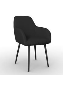 Armlehnstuhl Alani Schwarz Cord Gepolstert