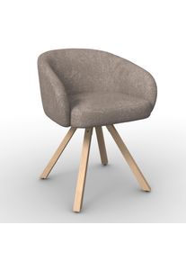 Armlehnstuhl Naya Braun Chenille Drehbar Gepolstert