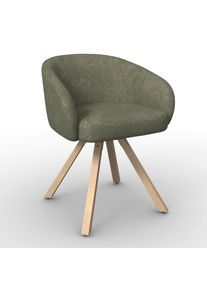 Armlehnstuhl Naya Gr&uuml;n Chenille Drehbar Gepolstert