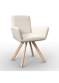 Armlehnstuhl Mairo Creme Cord Gepolstert