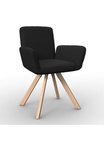 Armlehnstuhl Mairo Schwarz Cord Gepolstert