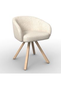 Armlehnstuhl Naya Creme Chenille Drehbar Gepolstert