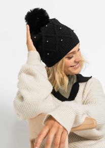 bonprix Femei Căciulă balon, negru, onesize