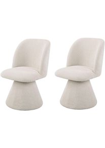 Esszimmerstuhl Hela "BARI II Drehstuhl", beige (beige, beige, beige), B:54cm H:84cm T:61cm, Polyester, Stoff, St&uuml;hle, Esszimmerstuhl, 360 drehbar, Polsterfu&szlig;, Webstoff, fest gepolstert, 2er Pack