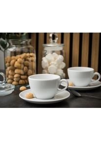 Cappuccinotasse Creatable "Bistrot Weiss, Cappuccino Set 8-tlg", wei&szlig;, B:11cm H:6,5cm &Oslash;:11cm, Porzellan, Trinkgef&auml;&szlig;e, Cappuccinotasse, Klassiker in Wei&szlig;, Der Allesk&ouml;nner