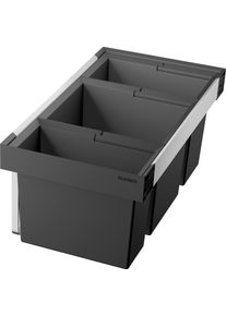 M&uuml;lltrennsystem Blanco "Flexon II 80/3", schwarz, B:40cm H:34cm T:77cm, Kunststoff, M&uuml;lleimer, M&uuml;lltrennsystem, Kunststoff, Stahlblech, 800 mm Untermass