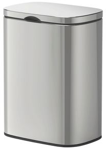Kosmetikeimer Wenko "Sare", silber (silber gl&auml;nzend), B:21,5cm H:29,5cm T:19cm, Edelstahl, M&uuml;lleimer, Kosmetikeimer, zur Befestigung an der Wand, 5 Liter