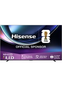 HISENSE QLED Mini LED-Fernseher "100U7Q PRO", Energieeffizienz: D, schwarz, 100 &Prime;, Fernseher, 4K UHD MiniLED Smart TV, QLED Mini LED-Fernseher