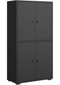 Schuhschrank Home Affaire "Schuhkommode Dino", graphite schwarz matt, B:70cm H:131cm T:33cm, FSC-zertifizierter Holzwerkstoff, Schr&auml;nke, Schuhschrank, Stauraum mit 4 T&uuml;ren und verstellbaren Einlegeb&ouml;den, Breite 70 cm