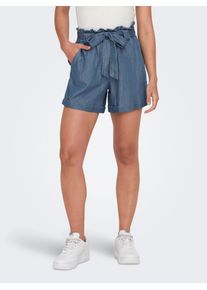 Shorts Only "ONLBEA SMILLA HW PB LOOSE DNM SHORTS", Damen, Gr. XL (42), N-Gr, blau (medium blau denim), Web, Obermaterial: 65% Baumwolle, 35% Lyocell, unifarben, regular fit, Hosen Shorts, im Denim Look