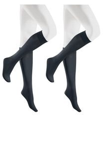 Kniestr&uuml;mpfe Hudson "SIMPLY 40 2-PACK", Herren, Gr. 39-42, marine, Baumwollmischung, normal, Socken Kniestr&uuml;mpfe, Semi-blickdicht und matt