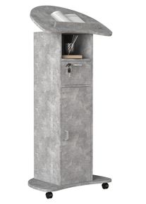 Stehpult Vcm "Holz Stehpult Rednerpult Stehtisch Rollen Redola T", grau (beton, grau), B:60cm T:50cm, Tische, Stehpult