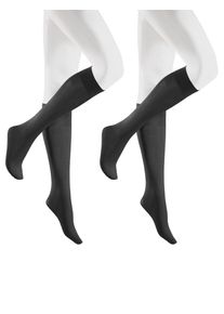 Kniestr&uuml;mpfe Hudson "SIMPLY 40 2-PACK", Herren, Gr. 39-42, anthrazit, Baumwollmischung, normal, Socken Kniestr&uuml;mpfe, Semi-blickdicht und matt