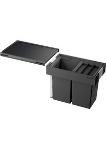 M&uuml;lltrennsystem Blanco "Flexon II 30/2", schwarz, B:40cm H:37cm T:26cm, Kunststoff, M&uuml;lleimer, M&uuml;lltrennsystem, Kunststoff, Stahlblech, 300 mm Untermass