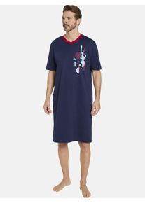 Pyjama Babista "Doppelpack Nachthemd VIERTO", Herren, Gr. M, bunt (rot dunkelblau), Obermaterial: 100% Baumwolle CO., Homewear-Sets Pyjama