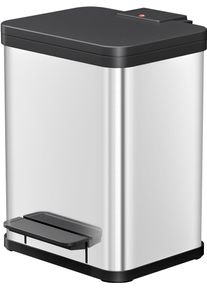 M&uuml;lleimer Hailo "&Ouml;ko uno Plus M", schwarz (edelstahlfarben, schwarz), B:32cm H:43cm T:33cm, Metall, M&uuml;lleimer, M&uuml;lleimer, 17 Liter, Stahlblech, Kunststoff Inneneimer, Made in Germany