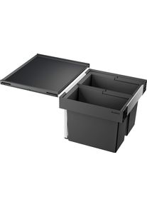 M&uuml;lltrennsystem Blanco "Flexon II 50/2", schwarz, B:40cm H:37cm T:46cm, Kunststoff, M&uuml;lleimer, M&uuml;lltrennsystem, Kunststoff, Stahlblech, 500 mm Untermass