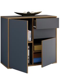 Kommode Vcm "Holz Kommode Sideboard Salia Breite 80 Schublade", schwarz (anthrazit), B:80cm T:33cm, Sideboards, Kommode