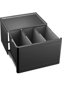 M&uuml;lltrennsystem Blanco "Botton Pro 60/3", schwarz, B:40cm H:35cm T:53cm, Kunststoff, M&uuml;lleimer, M&uuml;lltrennsystem, manuell, Kunststoff, 60 mm Untermass