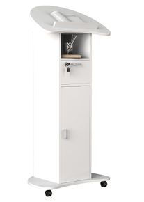 Stehpult Vcm "Holz Stehpult Rednerpult Stehtisch Rollen Redola T", wei&szlig;, B:60cm T:50cm, Tische, Stehpult