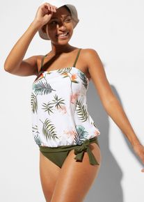 bonprix Tankini bandeau (2 części) z odpinanymi ramiączkami, biały, 38