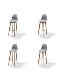 Mid.you , Dunkelgrau , Holz, Metall , Birke , 47x119x53 cm , Europ&auml;ischer Sicherheitsstandard , stapelbar , Esszimmer, Barm&ouml;bel, Barhocker