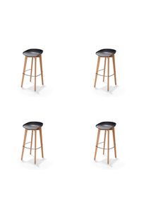 Mid.you , Schwarz , Holz, Metall , Birke , 47x119x53 cm , Europ&auml;ischer Sicherheitsstandard , stapelbar, UV-best&auml;ndig , Esszimmer, Barm&ouml;bel, Barhocker