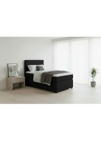 Mid.you , Graphitfarben , Textil, Holzwerkstoff , H3 , 90x200 cm , gepolstertes Kopfteil, Federkernmatratze, Stoffauswahl, in verschiedenen Gr&ouml;&szlig;en erh&auml;ltlich , Schlafzimmer, Betten, Boxspringbetten