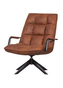Livetastic , Cognac , Textil , Lederoptik , 77x97x69 cm , Sitzfl&auml;che 360&deg; drehbar , Esszimmer, Esszimmerst&uuml;hle, St&uuml;hle
