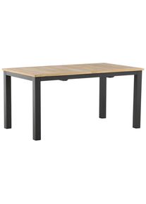 Gardenson , Schwarz, Teakfarben , Holz, Metall , Teakholz,Teakholz , rechteckig , 90x75x210 cm , Gartenm&ouml;bel, Gartentische, Gartentische