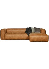 Livetastic , Cognac , Textil, Leder , Kombination Echtleder/Stoff , Rauleder , Ottomane rechts, L-Form , 305x175 cm , R&uuml;cken echt, Armteil links, Armteil rechts , Wohnzimmer, Sofas & Couches, Wohnlandschaften, Ecksofas