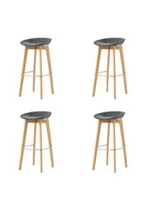 Mid.you , Dunkelgrau , Holz, Metall , Birke , 44.5x90x46 cm , Europ&auml;ischer Sicherheitsstandard , stapelbar, UV-best&auml;ndig , Esszimmer, Barm&ouml;bel, Barhocker