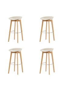 Mid.you , Beige , Holz, Metall , Birke , 44.5x90x46 cm , Europ&auml;ischer Sicherheitsstandard , stapelbar, UV-best&auml;ndig , Esszimmer, Barm&ouml;bel, Barhocker