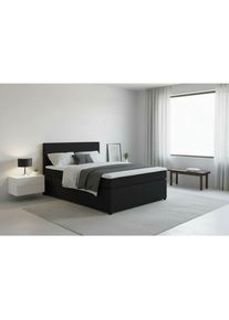 Mid.you , Graphitfarben , Textil, Holzwerkstoff , H3 , 140x200 cm , gepolstertes Kopfteil, Federkernmatratze, Stoffauswahl, in verschiedenen Gr&ouml;&szlig;en erh&auml;ltlich , Schlafzimmer, Betten, Boxspringbetten