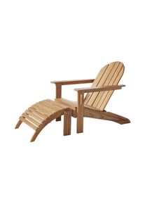 Gartenliege Adirondack Teak mit Hocker