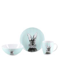 Creatable Fr&uuml;hst&uuml;cksservice Happy Bunny Gr&uuml;n, 3-teilig